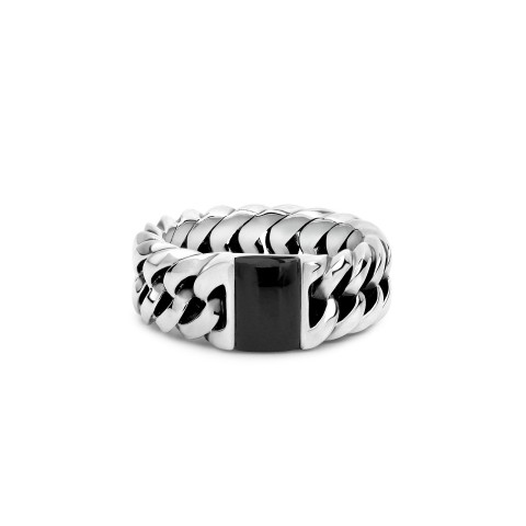 Chain Stone Ring Onyx